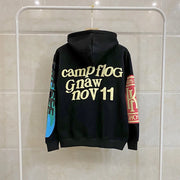 Graffiti Letter Foam Fleece Baggy Sweatshirts Men's Oversized High Street Casual Hooded Hoodie Unisex Pullover Loose Hoody