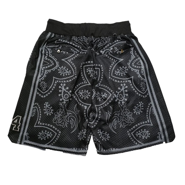 Basketball shorts Black Mamba Flowers Four pockets Sewing embroidery outdoor sport Beach pants Training 2024 New style