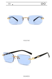 Rimless Rectangle Sunglasses Fashion Men Women Shades Small Square Sun Glasses For Female Trendy Summer Outdoor Accessory