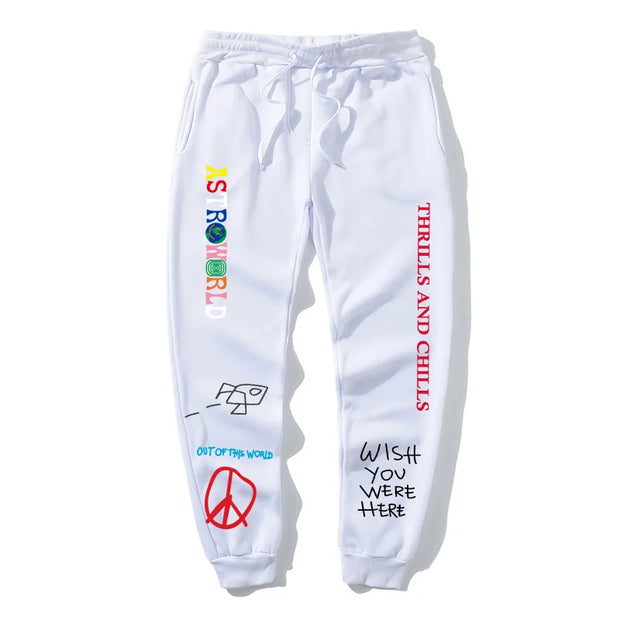 Quality Fleece Trousers ASTROWORLD Letter Printed Women Men Jogging Pants Hip Hop Streetwear Men SweatpantS