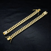 Shiny Cuban Chunky Chain Bracelets For Fashion Women Men Silver Color Rhinestone Bracelets