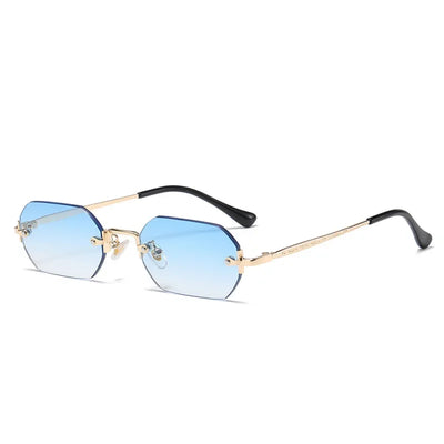 Vintage Rimless Polygon Sunglasses Women Men Luxury Brand Designer Popular Travel Small Frame Sun Glasses Ladies