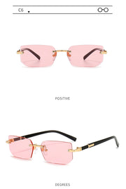 Rimless Rectangle Sunglasses Fashion Men Women Shades Small Square Sun Glasses For Female Trendy Summer Outdoor Accessory