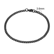 MKENDN Punk Men 3-11mm Stainless Steel Black Dainty Curb Cuban Link Chain Bracelets for Women Unisex Solid Jewelry Gifts